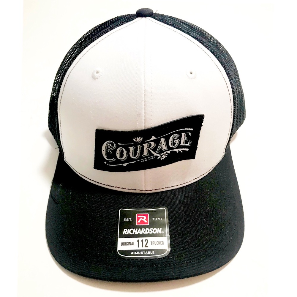 NWT Richardson, COURAGE stitched patch, Unisex adjustable cap,